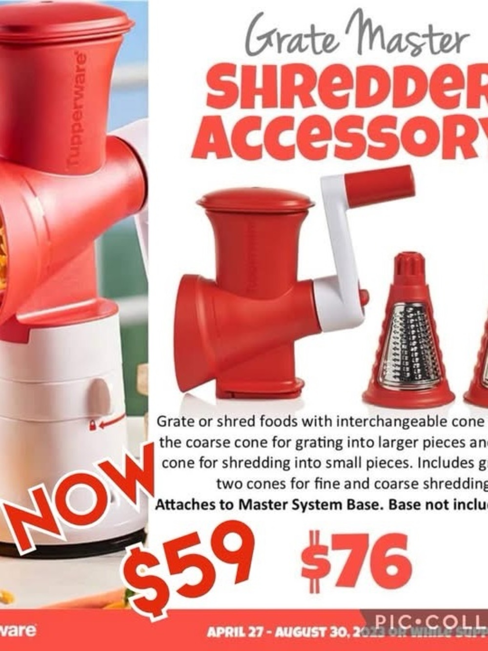 Tupperware Grate Master Shredder Accessory